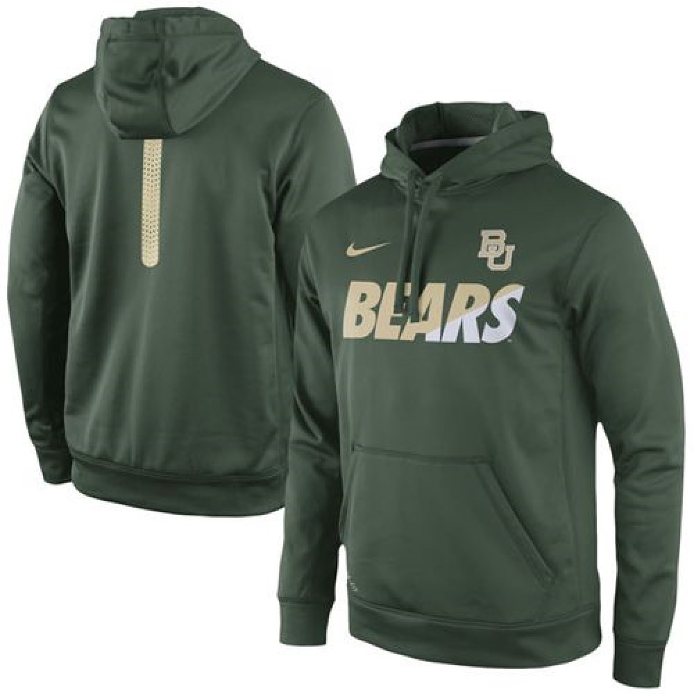 Baylor Bears  Sideline KO Fleece Therma-FIT Performance Hoodie Green