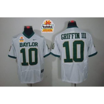 Bears #10 Robert Griffin III White 2014 Fiesta Bowl Patch Stitched NCAA Jersey Bears #10 Robert Griffin III White 2014 Fiesta Bowl Patch Stitched NCAA Jersey