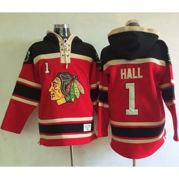 Blackhawks #1 Glenn Hall Red Sawyer Hooded Sweatshirt Stitched NHL Jersey Blackhawks #1 Glenn Hall Red Sawyer Hooded Sweatshirt Stitched NHL Jersey
