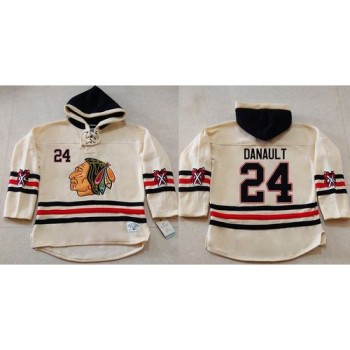 Blackhawks #24 Phillip Danault Cream Heavyweight Pullover Hoodie Stitched NHL Jersey Blackhawks #24 Phillip Danault Cream Heavyweight Pullover Hoodie Stitched NHL Jersey