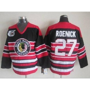 Blackhawks #27 Jeremy Roenick Red/Black 75TH CCM Stitched NHL Jersey Blackhawks #27 Jeremy Roenick Red/Black 75TH CCM Stitched NHL Jersey