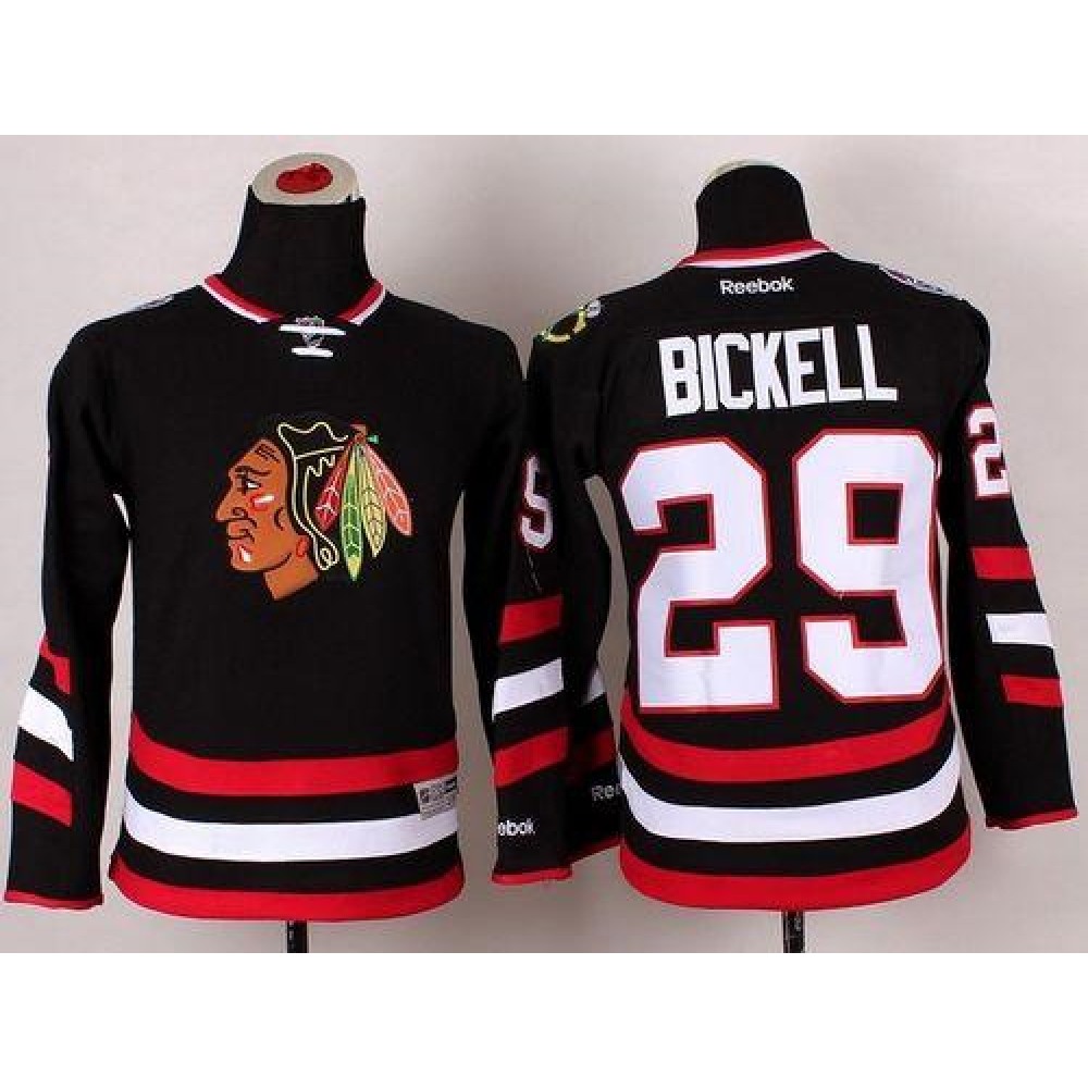 Blackhawks #29 Bryan Bickell Black 2014 Stadium Series Stitched Youth NHL Jersey