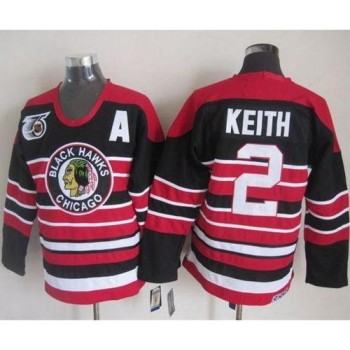 Blackhawks #2 Duncan Keith Red/Black 75TH CCM Stitched NHL Jersey Blackhawks #2 Duncan Keith Red/Black 75TH CCM Stitched NHL Jersey