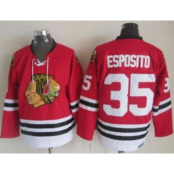 Blackhawks #35 Tony Esposito Red CCM Throwback Stitched NHL Jersey Blackhawks #35 Tony Esposito Red CCM Throwback Stitched NHL Jersey