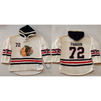 Blackhawks #72 Artemi Panarin Cream Heavyweight Pullover Hoodie Stitched NHL Jersey Blackhawks #72 Artemi Panarin Cream Heavyweight Pullover Hoodie Stitched NHL Jersey