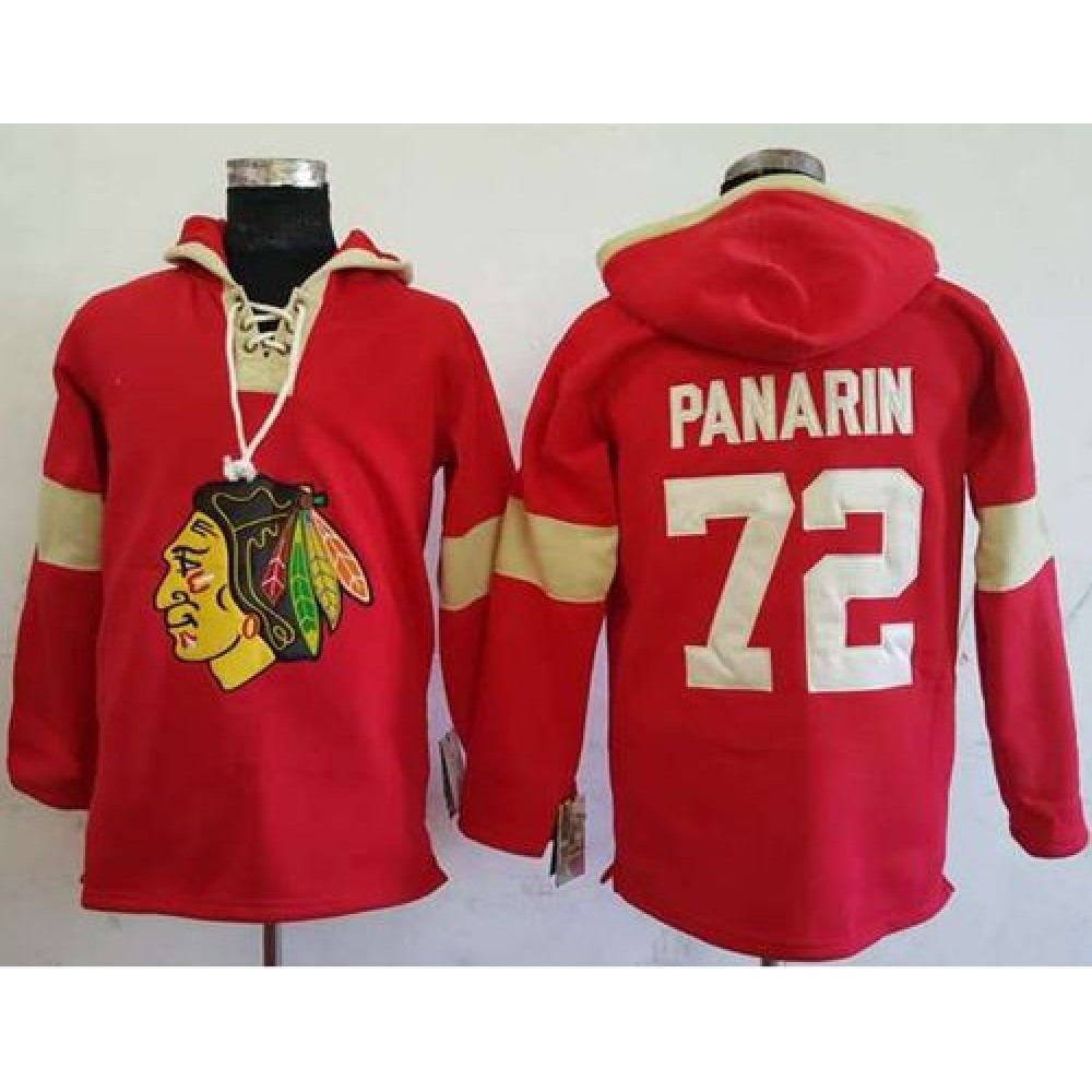 Blackhawks #72 Artemi Panarin Red Pullover Hoodie Stitched NHL Jersey