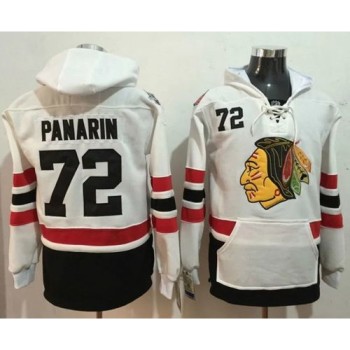 Blackhawks #72 Artemi Panarin White Name & Number Pullover NHL Hoodie Blackhawks #72 Artemi Panarin White Name & Number Pullover NHL Hoodie
