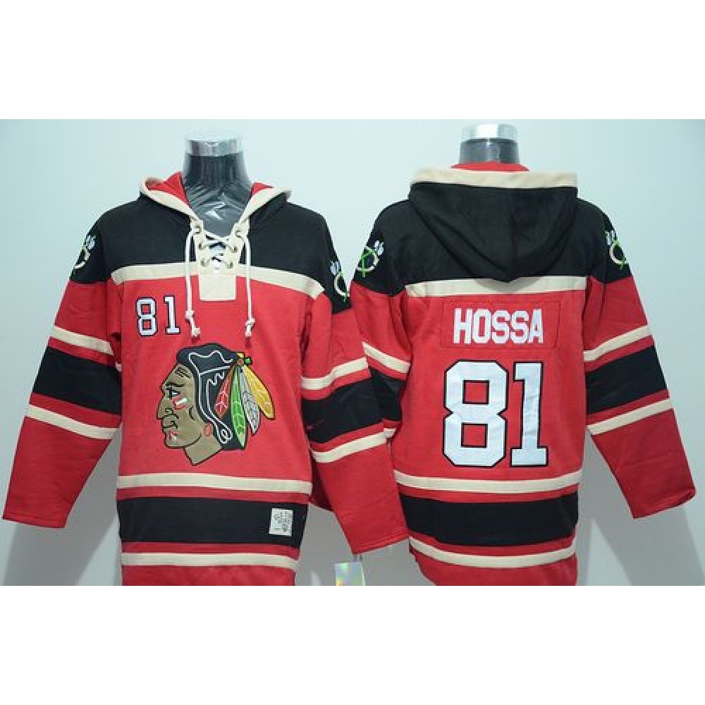 Blackhawks #81 Marian Hossa Red Sawyer Hooded Sweatshirt Stitched NHL Jersey