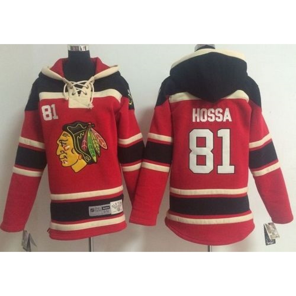 Blackhawks #81 Marian Hossa Red Sawyer Hooded Sweatshirt Stitched Youth NHL Jersey