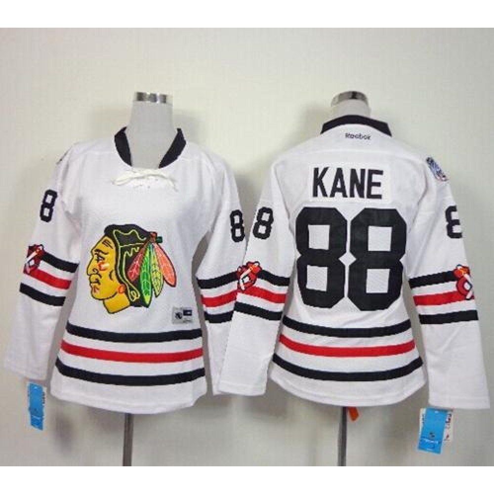 Blackhawks #88 Patrick Kane White 2015 Winter Classic Women's Stitched NHL Jersey