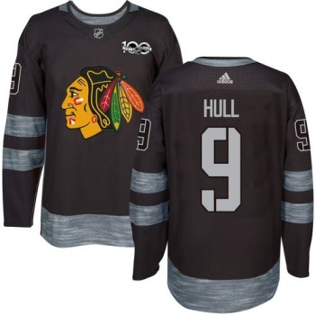 Blackhawks #9 Bobby Hull Black 1917-2017 100th Anniversary Stitched NHL Jersey Blackhawks #9 Bobby Hull Black 1917-2017 100th Anniversary Stitched NHL Jersey