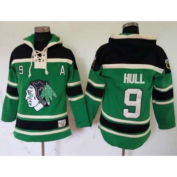 Blackhawks #9 Bobby Hull Green St. Patrick's Day McNary Lace Hoodie Stitched NHL Jersey Blackhawks #9 Bobby Hull Green St. Patrick's Day McNary Lace Hoodie Stitched NHL Jersey