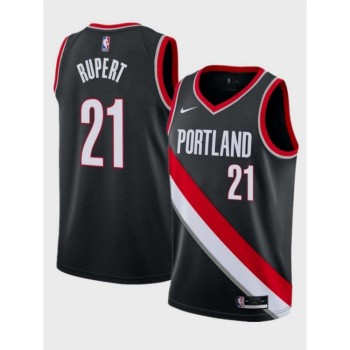 Men's Portland Trail Blazers #21 Rayan Rupert Black Icon Edition Stitched Basketball Jersey Men's Portland Trail Blazers #21 Rayan Rupert Black Icon Edition Stitched Basketball Jersey