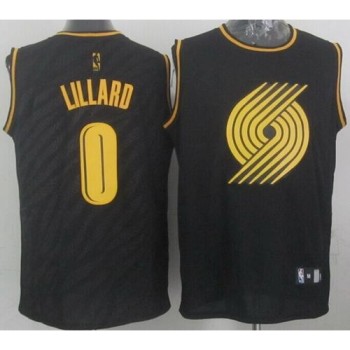 Blazers #0 Damian Lillard Black Precious Metals Fashion Stitched NBA Jersey Blazers #0 Damian Lillard Black Precious Metals Fashion Stitched NBA Jersey