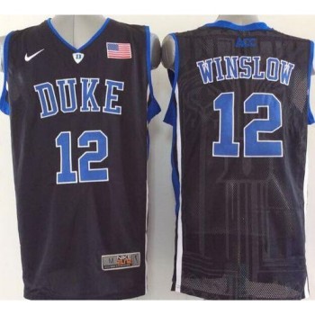 Blue Devils #12 Justise Winslow Black Basketball Stitched NCAA Jersey Blue Devils #12 Justise Winslow Black Basketball Stitched NCAA Jersey