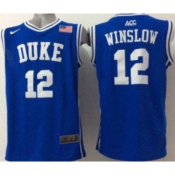 Blue Devils #12 Justise Winslow Blue Basketball Stitched NCAA Jersey Blue Devils #12 Justise Winslow Blue Basketball Stitched NCAA Jersey