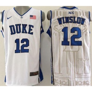 Blue Devils #12 Justise Winslow White Basketball New Stitched NCAA Jersey Blue Devils #12 Justise Winslow White Basketball New Stitched NCAA Jersey