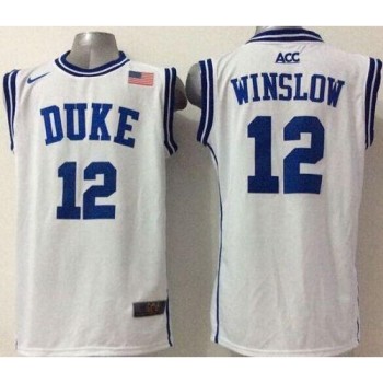 Blue Devils #12 Justise Winslow White Basketball Stitched NCAA Jersey Blue Devils #12 Justise Winslow White Basketball Stitched NCAA Jersey