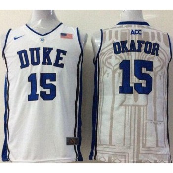 Blue Devils #15 Jahlil Okafor White Basketball Stitched NCAA Jersey Blue Devils #15 Jahlil Okafor White Basketball Stitched NCAA Jersey