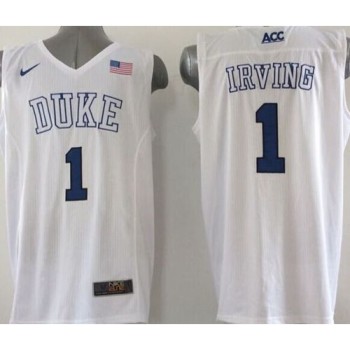 Blue Devils #1 Kyrie Irving White Basketball Elite Stitched NCAA Jersey Blue Devils #1 Kyrie Irving White Basketball Elite Stitched NCAA Jersey
