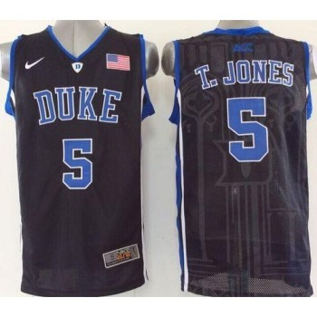 Blue Devils #5 Tyus Jones Black Basketball Stitched NCAA Jersey Blue Devils #5 Tyus Jones Black Basketball Stitched NCAA Jersey