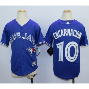 Blue Jays #10 Edwin Encarnacion Blue Cool Base Stitched Youth MLB Jersey Blue Jays #10 Edwin Encarnacion Blue Cool Base Stitched Youth MLB Jersey