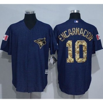 Blue Jays #10 Edwin Encarnacion Denim Blue Salute to Service Stitched MLB Jersey Blue Jays #10 Edwin Encarnacion Denim Blue Salute to Service Stitched MLB Jersey