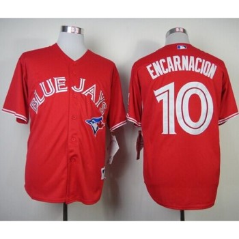 Blue Jays #10 Edwin Encarnacion Red Canada Day Stitched MLB Jersey Blue Jays #10 Edwin Encarnacion Red Canada Day Stitched MLB Jersey