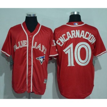 Blue Jays #10 Edwin Encarnacion Red New Cool Base Canada Day Stitched MLB Jersey Blue Jays #10 Edwin Encarnacion Red New Cool Base Canada Day Stitched MLB Jersey
