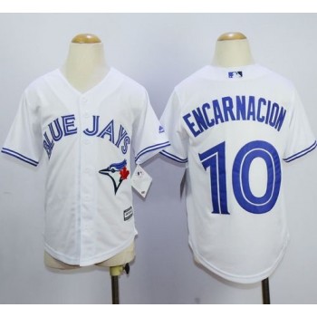Blue Jays #10 Edwin Encarnacion White Cool Base Stitched Youth MLB Jersey Blue Jays #10 Edwin Encarnacion White Cool Base Stitched Youth MLB Jersey