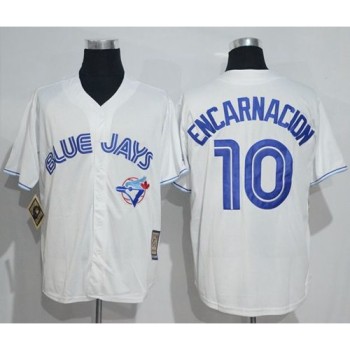 Blue Jays #10 Edwin Encarnacion White Cooperstown Throwback Stitched MLB Jersey Blue Jays #10 Edwin Encarnacion White Cooperstown Throwback Stitched MLB Jersey