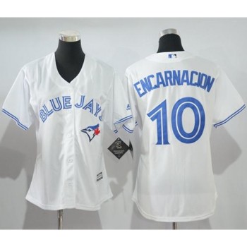 Blue Jays #10 Edwin Encarnacion White Women's Home Stitched MLB Jersey Blue Jays #10 Edwin Encarnacion White Women's Home Stitched MLB Jersey