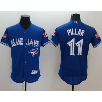 Blue Jays #11 Kevin Pillar Blue Fashion Stars & Stripes Flexbase Authentic Stitched MLB Jersey Blue Jays #11 Kevin Pillar Blue Fashion Stars & Stripes Flexbase Authentic Stitched MLB Jersey