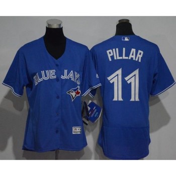 Blue Jays #11 Kevin Pillar Blue Flexbase Authentic Women's Stitched MLB Jersey Blue Jays #11 Kevin Pillar Blue Flexbase Authentic Women's Stitched MLB Jersey