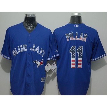 Blue Jays #11 Kevin Pillar Blue USA Flag Fashion Stitched MLB Jersey Blue Jays #11 Kevin Pillar Blue USA Flag Fashion Stitched MLB Jersey