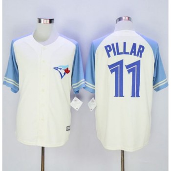 Blue Jays #11 Kevin Pillar Cream/Blue Exclusive New Cool Base Stitched MLB Jersey Blue Jays #11 Kevin Pillar Cream/Blue Exclusive New Cool Base Stitched MLB Jersey