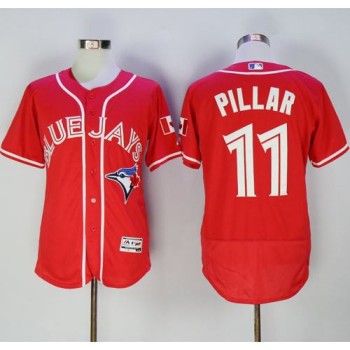 Blue Jays #11 Kevin Pillar Red Flexbase Authentic Collection Canada Day Stitched MLB Jersey Blue Jays #11 Kevin Pillar Red Flexbase Authentic Collection Canada Day Stitched MLB Jersey