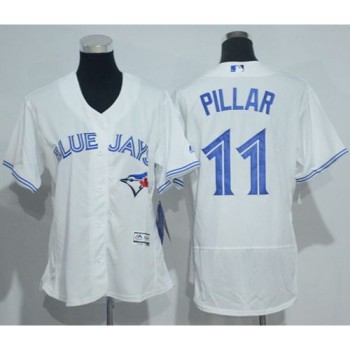 Blue Jays #11 Kevin Pillar White Flexbase Authentic Women's Stitched MLB Jersey Blue Jays #11 Kevin Pillar White Flexbase Authentic Women's Stitched MLB Jersey