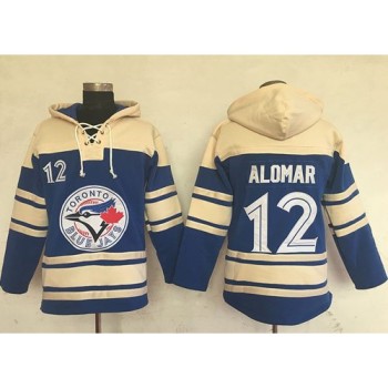 Blue Jays #12 Roberto Alomar Blue Sawyer Hooded Sweatshirt MLB Hoodie Blue Jays #12 Roberto Alomar Blue Sawyer Hooded Sweatshirt MLB Hoodie