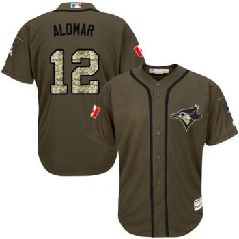 Blue Jays #12 Roberto Alomar Green Salute to Service Stitched Youth MLB Jersey Blue Jays #12 Roberto Alomar Green Salute to Service Stitched Youth MLB Jersey
