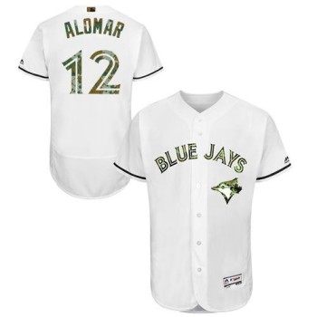 Blue Jays #12 Roberto Alomar White Flexbase Authentic Collection 2016 Memorial Day Stitched MLB Jersey Blue Jays #12 Roberto Alomar White Flexbase Authentic Collection 2016 Memorial Day Stitched MLB Jersey