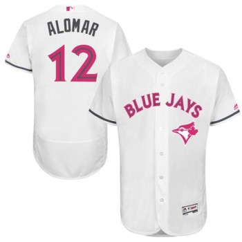 Blue Jays #12 Roberto Alomar White Flexbase Authentic Collection 2016 Mother's Day Stitched MLB Jersey Blue Jays #12 Roberto Alomar White Flexbase Authentic Collection 2016 Mother's Day Stitched MLB Jersey
