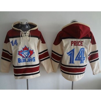 Blue Jays #14 David Price Cream Sawyer Hooded Sweatshirt MLB Hoodie Blue Jays #14 David Price Cream Sawyer Hooded Sweatshirt MLB Hoodie