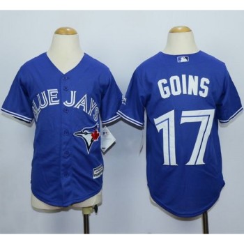 Blue Jays #17 Ryan Goins Blue Cool Base Stitched Youth MLB Jersey Blue Jays #17 Ryan Goins Blue Cool Base Stitched Youth MLB Jersey