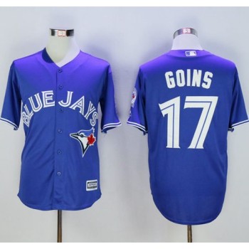 Blue Jays #17 Ryan Goins Blue New Cool Base 40th Anniversary Stitched MLB Jersey Blue Jays #17 Ryan Goins Blue New Cool Base 40th Anniversary Stitched MLB Jersey