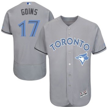 Blue Jays #17 Ryan Goins Grey Flexbase Authentic Collection 2016 Father's Day Stitched MLB Jersey Blue Jays #17 Ryan Goins Grey Flexbase Authentic Collection 2016 Father's Day Stitched MLB Jersey