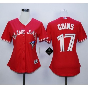 Blue Jays #17 Ryan Goins Red Canada Day Women's Stitched MLB Jersey Blue Jays #17 Ryan Goins Red Canada Day Women's Stitched MLB Jersey