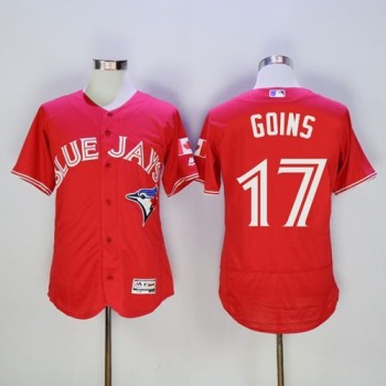 Blue Jays #17 Ryan Goins Red Flexbase Authentic Collection Canada Day Stitched MLB Jersey Blue Jays #17 Ryan Goins Red Flexbase Authentic Collection Canada Day Stitched MLB Jersey