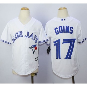 Blue Jays #17 Ryan Goins White Cool Base Stitched Youth MLB Jersey Blue Jays #17 Ryan Goins White Cool Base Stitched Youth MLB Jersey