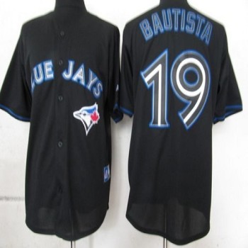 Blue Jays #19 Jose Bautista Black Fashion Stitched MLB Jersey Blue Jays #19 Jose Bautista Black Fashion Stitched MLB Jersey